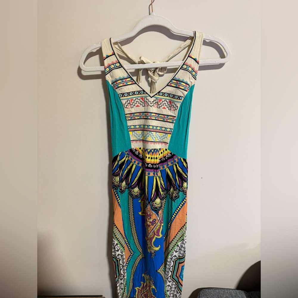 🔵🔵Flying Tomato Teal & Multicolor Printed Maxi Dress